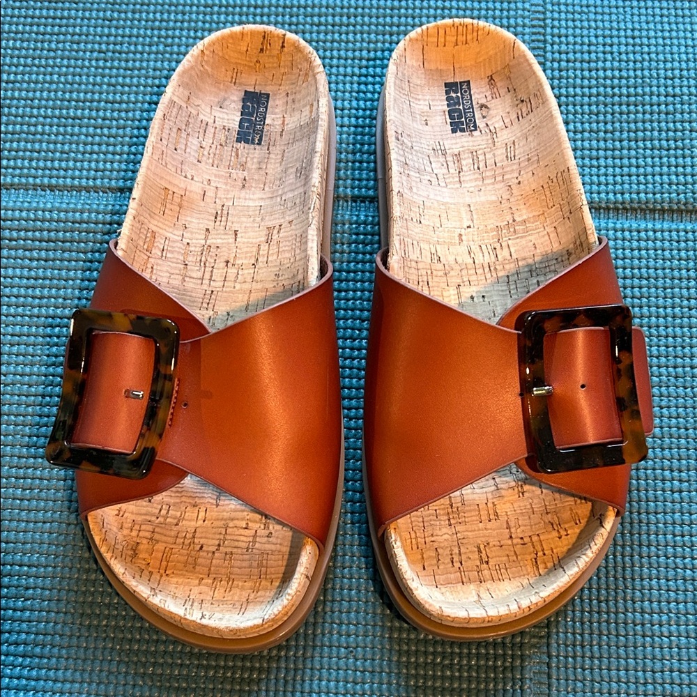 Evelina big buckle slides from Nordstrom Rack.